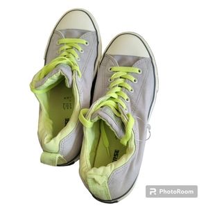 Converse gray/lime low top sneakers size 5